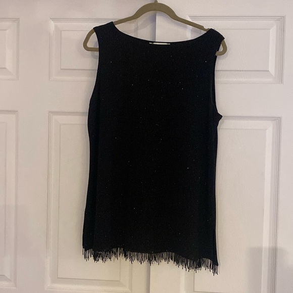 Shimmery Sz 14 sleeveless Top with beaded fringe. - Picture 1 of 4